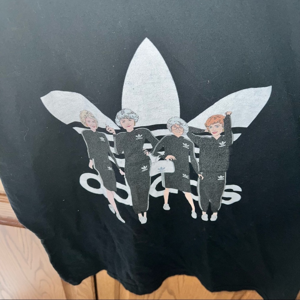 VINTAGE Adidas Black and White Black Short Sleeve Tee - Picture 5 of 5